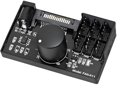 Qkbuza Controlador de ventilador de computadora,Hub Ventilador de ordenador - Accesorio de enfriamiento de botón de velocidad interfaz de 4 pines | Para estación de trabajo servidor sala de juegos PC