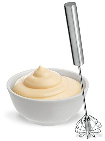 Metaltex Push-Action Rotating Stainless Steel Whisk, 35 cm, Silver, 132930