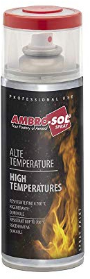 AMBRO-SOL | Pintura alta temperatura | Pintura para Radiadores, Hornos y Motores | Pintura en Spray para Metal Blanco, 400 ml, El embalaje puede variar