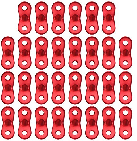Jubaopen 30PCS Guy Rope Tensioners Aluminum Alloy Cord Adjuster Tensioners Rope for Outdoor Activity（Red）