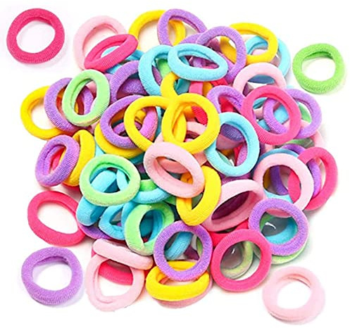 Rpanle100 Pieces Elastic Hair Ties, Multicolor Hair Elastic Bands Ponytail Holders, 2.5 mm Hair Bands Hair Bobbles for Women Girls (Spring Color)