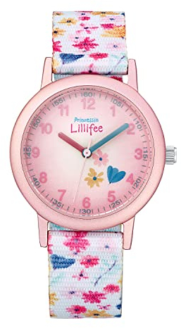 Prinzessin Lillifee Armbanduhr Mädchen Kinder Quarzuhr Analog, mit Textil Armband, 3 bar Wasserdicht, Kommt in Uhren Geschenk Box