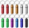12 Stück Pillendose Schlüsselanhänger,Mini Aluminium Pillenbox Wasserdichte Schlüsselring Pillenflasche Klein Kapsel Pillendose für Reise Camping(Rot Silber Gold Grün Blau Lila Schwarz)