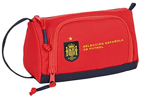 safta Trousse d'écolier RFEF Bleu Rouge 20 x 11 x 8.5 cm (32 Pièces)
