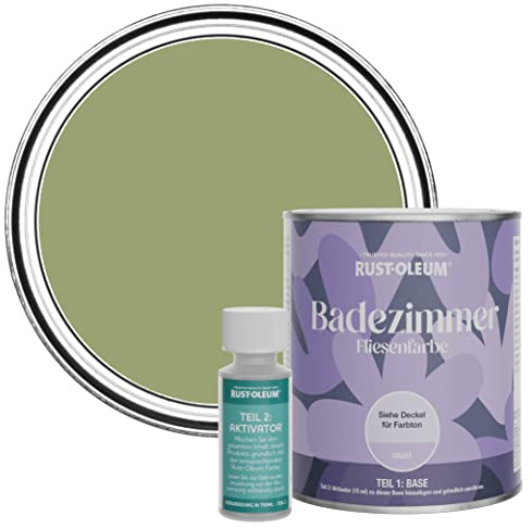 Rust-Oleum Green Water-Resistant Bathroom Tile Paint in Matt Finish - Familiar Ground 750ml