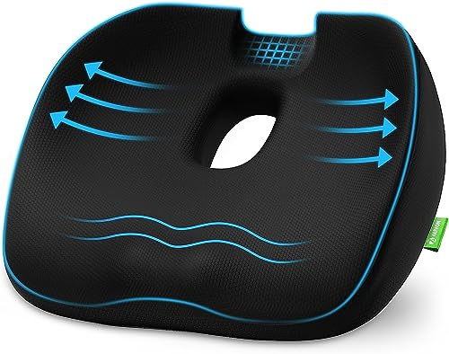 AUVON Innovation Donut Pillow Seat Cushions for Hemorrhoids with Scientific Centre Hole, Memory Foam Coccyx Cushion with U-Shaped Cutout for Tailbone Pain Relief, Postpartum Pregnancy & After Surgery