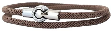 Tindo Bracelet Pour Homme Enroulé Épais - Tressé Tendance en Tissu Élégant avec Fermeture Magnétique - Fait à la Main, 8 Inches, Coton