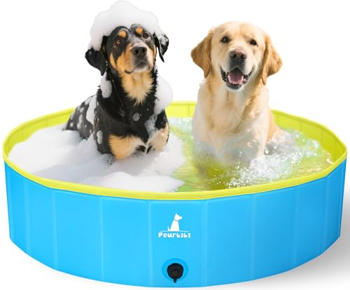 Piscina per Cani, Bagno per Cani, Piscina per Bambini, Lavandino Pieghevole per Animali Domestici con Antiscivolo in PVC Ecologico Resistente all'Usura 80CM*20CM