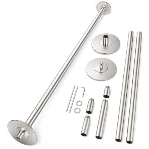 Barre de Pole Dance Statique et rotative, Amovible et Portable, en Acier Inoxydable, réglable en Hauteur, pour la Maison et Le Bar