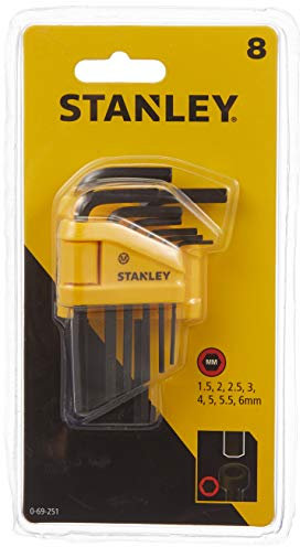 Stanley 8pc Metric Hex Key Set, Silver, 0-69-251