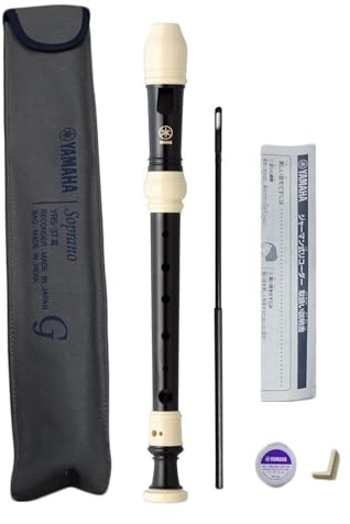 Yamaha YRS-37III Soprano German Type ABS Recorder, Fingering Table, Cloth Case Included
