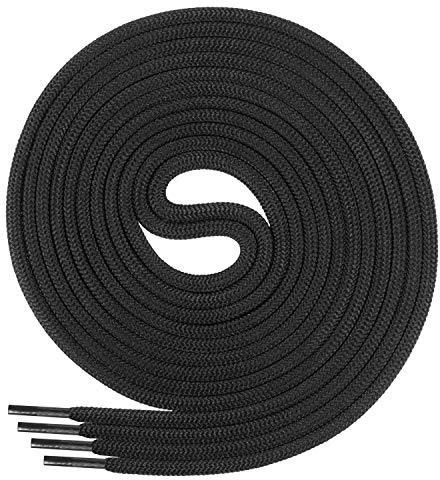 Di Ficchiano Schnürsenkel rund, Rundsenkel für Business- und Lederschuhe, reißfester Allroundsenkel, ø 3mm Farbe schwarz Länge 90cm