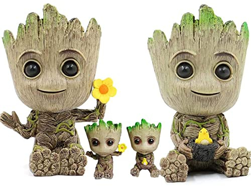 Hawofly Groot Pflanzgefäß,Blumentopf Treeman,Groot Sukkulenten Pflanzgefäß,Niedliche Pflanzen Blumentopf mit Loch Stifthalter, Beste Geburtstagsgeschenk für Kinder