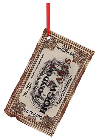 Nemesis Now Harry Potter Hogwarts Express Ticket zum Aufhängen, 9,5 cm, cremefarben - Weihnachtsbaumanhänger