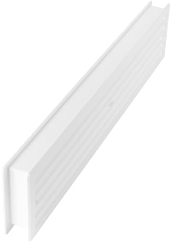 HVAC OV 17.7 x 3.6 Inch Door Air Vent Grille Two Sided Ventilation Cover - White - Overflow Ventilation Grill - Door Vent Cover - Free AIR Flow Between Rooms - Package of 2-450mm x 92mm