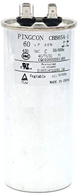 Fasizi Motor Condensador 60uF CBB65 para Aire Acondicionado 450VAC SH 40/70/21 50/60Hz