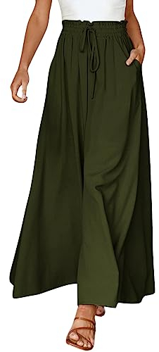 Hosenrock Damen Extra Lang Weite Bein Wickelhose Yoga Culottes Leicht Loungehose Weite Elegant Yoga Pants Culottes Große Größen Sommerhose Stoffhose