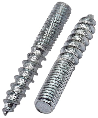 SKIR'CO (50 st) Hängbultar M6 x 40 mm, dubbla gängade pluggskruvar, dubbelhuvudena bultar