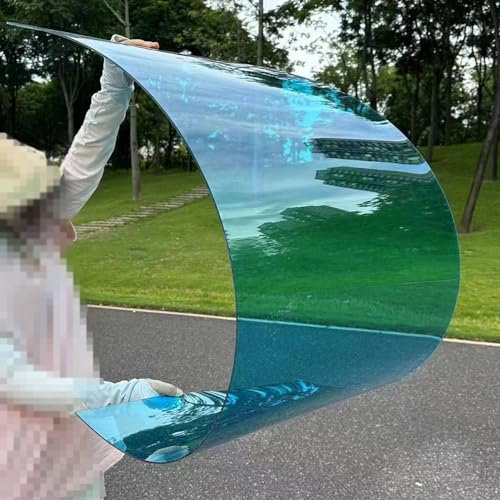 NIANXINN Panneaux de Toiture Transparente Bleu,Plaques en Polycarbonate,Feuille de Plastique PC Résistant aux Intempéries,Couverture de Toit Serre Terrasse Porche Extérieur (80cm x 9m)