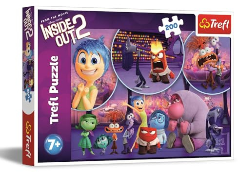 Trefl - Inside Out 2, Émotions des Enfants - Puzzle 200 Pièces - Puzzle Coloré avec des Personnages de Film Animé, Divertissement Créatif, Loisir pour Les Enfants à partir de 7 Ans
