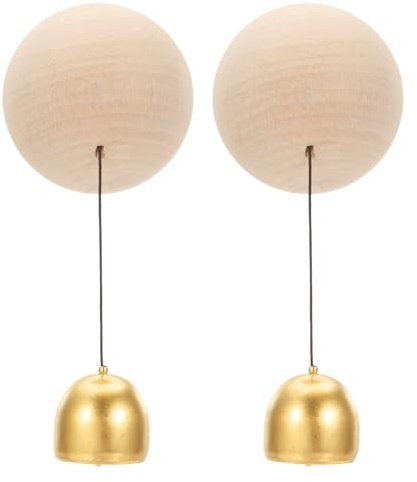 PATIKIL 2 Set Campanello Negozianti, Campanello Porta Legno Appeso magnetica Campanello Campanelli Animale Metallo con Autoadesivo per Porta Attività Commerciali Decorazione, Palla