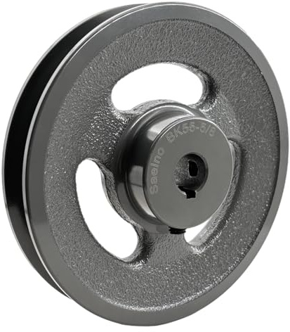 Saelno BK55-5/8 Single Groove Sheaves,v Belt Pulley 5/8 inch bore 5.25 OD,Motor Pulley Cast Iron for A AX B BX 4L 5L V-Belts,BK5558 Pulley