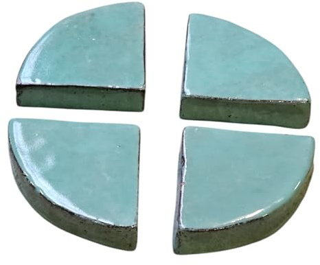 Teramico Sottopentola per vasi da fiori, blu, antracite, bianco, gres smaltato, assolutamente resistente al gelo (4, Verde Celadon)