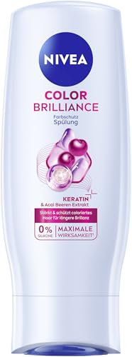 NIVEA Color Brilliance - Balsamo idratante per capelli con cheratina ed estratto di bacche di acai, balsamo per una maggiore protezione del colore