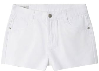 Pepe Jeans A- Line Short HW Patty Pantalones Cortos, Blanco (Denim-1c0), 12 años para Niñas