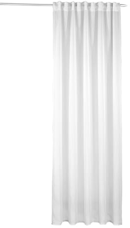 Sehlbach Tenda pronta per l'uso con fettuccia, In voile uni, Crema, 135 x 245 cm, Traslucida, Aspetto elegante, Uso versatile, Certificato Oeko-Tex