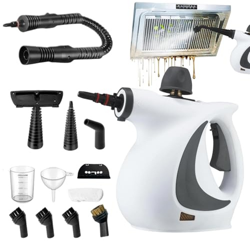 Limpiador a Vapor - Limpiadora De Vapor Portátil Para Hogar | Máquina Eléctrica Con 12 Accesorios Para Tapicería Muebles Suelos Zona Mascotas Ropa Alfombras Detallado Auto Tela Sofá