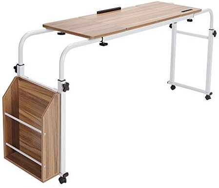 OVAQUIXI Anpassningsbar Storlek överbatttabell, Lutningsbart Skrivbord, Generöst Lagringsutrymme, Manövrerbale och Säker, Konsekvent Prestanda för Skissning, Datorskrivbord med Hjul och Hylla (1,2 m