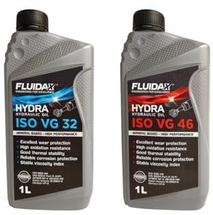 Aceite hidráulico Fluidax VG32 + VG46 HLP – Kit de lubricante antidesgaste para sistemas hidráulicos, carretillas elevadoras, excavadoras y maquinaria industrial – ISO 11158 HM DIN 51524 HLP