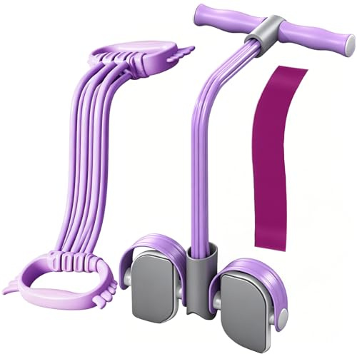 WhaleO 3 Pièces Corde de Tension Multifonctionnelle Élastique Fitness avec Pédales et Poignées,Elastique Musculation Pedal Resistance Band pour Abdominaux, Yoga et Entraînement à Domicile