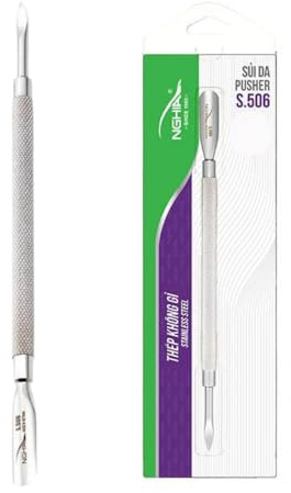 NGHIA Pusher - S-506 (Stainless Steel) | Double–Ended Nail Cleaner and Spoon Pusher | Premium Quality for Nail Care | Ergonomic Design | Suitable for Professional & Home Use