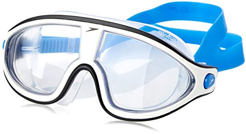 Speedo Unisex Erwachsene Biofuse Rift Mask Schwimmbrille | Schwimmen im Freien | Anti-Beschlag | Wasserdicht Schwimmbrille, Bondi Blue/Weiß/Clear, Einheitsgröße