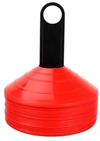 D-Work 50 PCS Coupelles, Cônes, Plots d'entrainement et de Marquage Tout Type de Sport D. 20 x Ht. 5 cm 26 GR avec Support