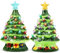 Joiedomi 2 Pcs 7 Ceramic Christmas Tree with Candy and Gift Box Design, Mini Prelit Tabletop Christmas Decorations Indoor Table Tree with Extra Blue Top Star & Bulbs for Best Desk Decoration