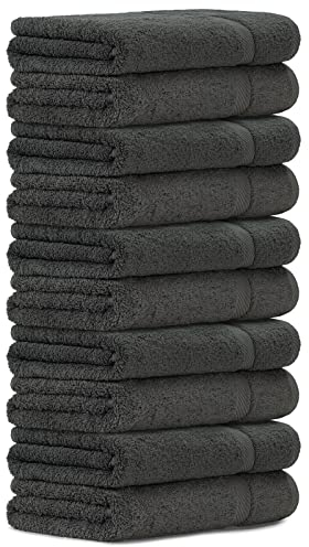 Luckytowel 10er Set Duschtücher 70x140 cm 100% Baumwolle, 600g/m² Oeko-Tex Duschtuch-Set 10er Pack Anthrazit