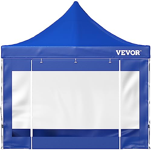 VEVOR Tonnelle Imperméable 3x3 m Tente Pop-up Jardin avec Parois Latérales Pavillon Terrasse Extérieure Abri Pliable Soleil Pluie Neige Résistant aux UV et Sac à roulettes pour Fête Arrière-Cour Bleu