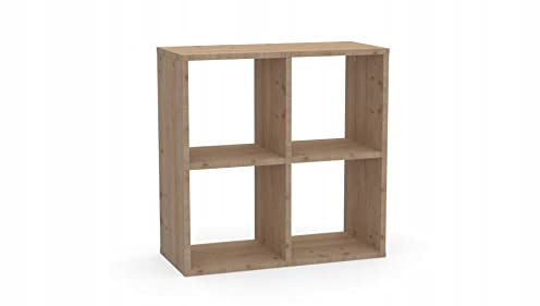 KLX Würfelregal Goldene Eiche 2x2 – Regal Würfel mit 6 Fächern - Raumteiler Regal 67,26 x 67,4 cm - Bücherregal für Wohnzimmerund Büro
