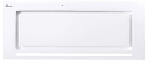 GURARI Campana Extractora 217 WH 90 Pr - Empotrada 90 cm, Blanco, Cristal, 1000 m³/h, Tiras LED, Mando a Distancia
