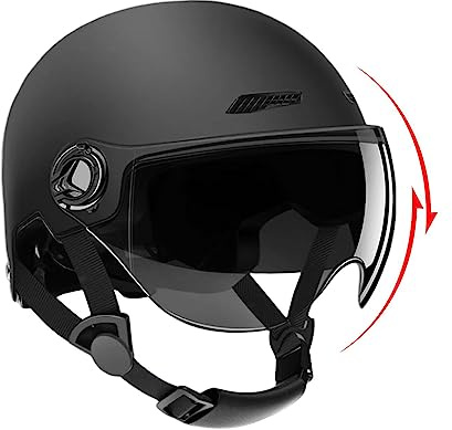 Casco da moto per uomini e donne, casco da monopattino elettrico, casco da pattinaggio per adulti, casco da scooter altamente protettivi, assorbimento degli urti, per adulti e giovani(54-62 Cm)