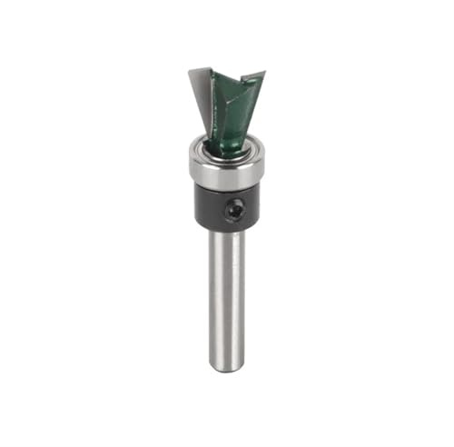 6 MM 6,35 MM 8 MM laxstjärtsbits bottenlager fräsbits for träbearbetning Hårdmetallfräs for träbits fasfräs ändfräs(6X12.7 Green)