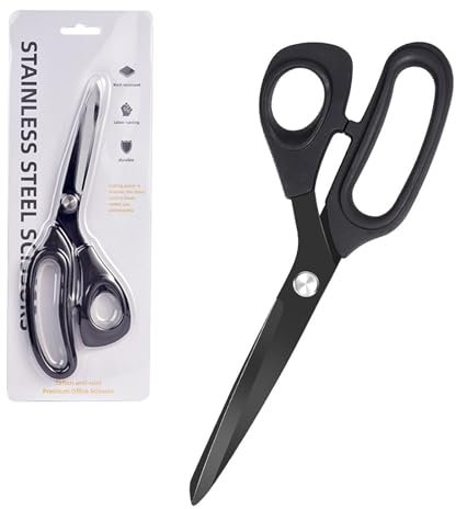 OWLMATE Schneiderschere, Stoffschere Scharf, linkshänder Schere, Scheren Set mit TPR-Griffen für Homeoffice, Künstler und Schneider 21.6 cm (1 Stück)