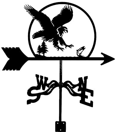 WACEH Ornaments Wind Vane Weather Vane Stainless Steel Weathervane Spray Paint Outdoor Sheds Iron Yard Direction Indicator Weathercock for Garden Patio Yard Ornament Sculpture