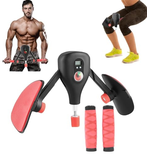 Allenatore Per Pavimento Pelvico Per Uomini E Donne, Resistenza Regolabile, 0-77 Lbs,Conteggio Lcd,Allenamento Kegel E Pavimento Pelvico,Con Cinghie Fisse Per Le Gambe E Impugnatura Sostituibile