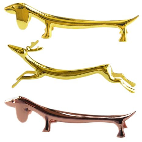 Lot de 3 bancs à couteaux, plateau en forme de figurines d'animaux, porte-baguettes robustes en acier inoxydable, porte-couverts en forme de chien, porte-couverts pour couteaux, fourchettes, cuillères