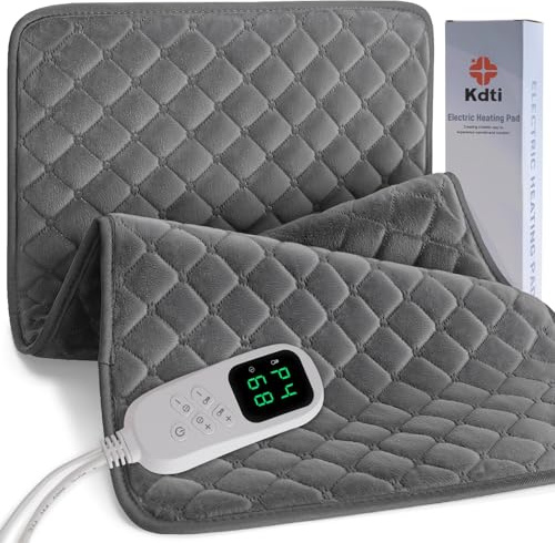 Coussin Chauffant Électrique 40x80cm avec Arrêt Automatique et 6 Niveaux de Température, pour le Dos, la Cervicales et les Épaules, Lavable en Machine, Le Cadeau Réconfortant pour Parents ou Épouse