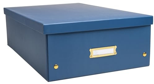 Exacompta - Ref. 62452E - kartong med 5 neo deco förvaringslådor - levereras platt - lätt att montera med tryckknappar - DIN A3 - storlek 33 x 50 x 18 cm - blå färg